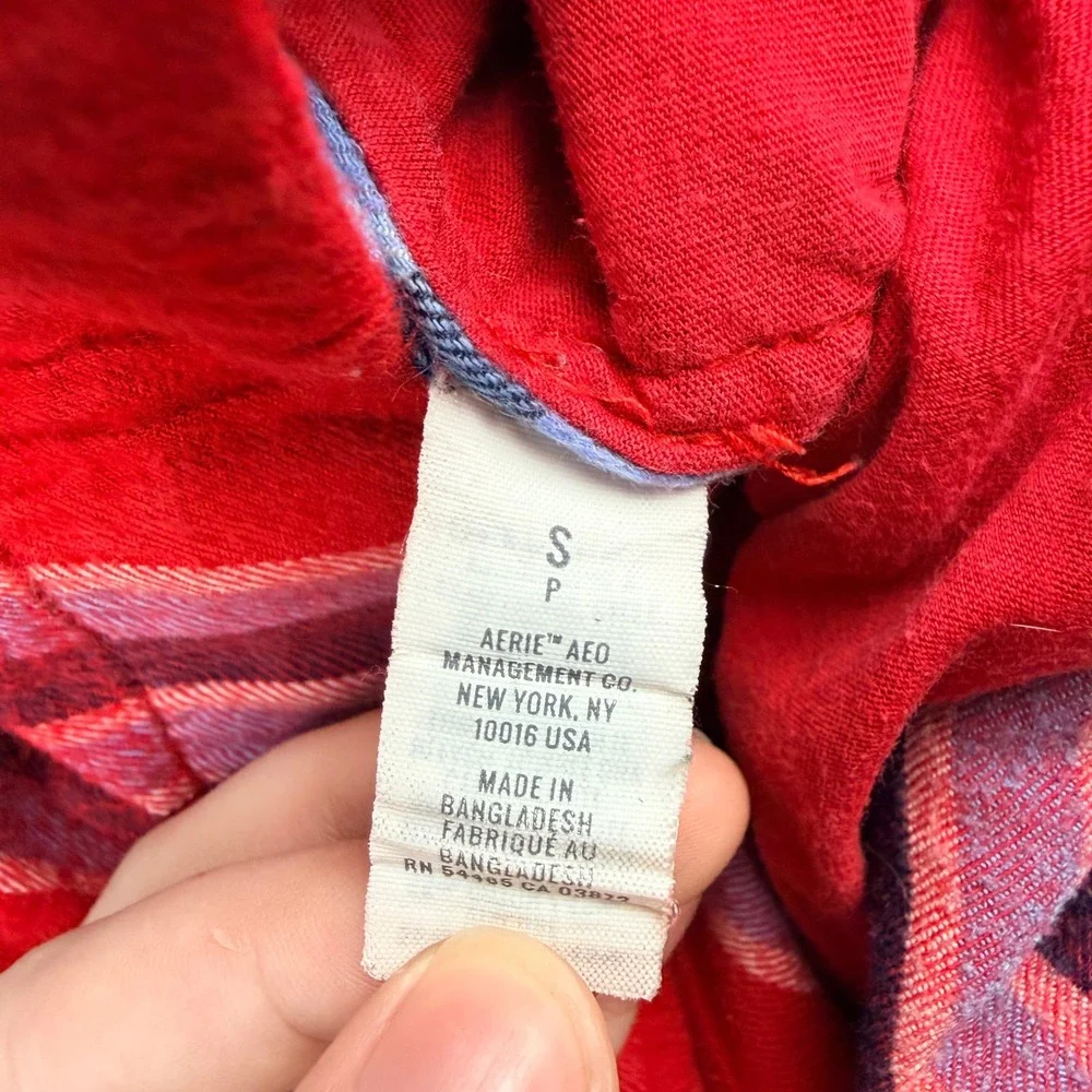 Aerie Red Plaid Pajama Pants Women's S Small Drawstring Lounge Sleepwear Pockets